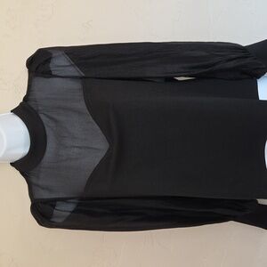 Seven7 Black Sheer Women's Blouse